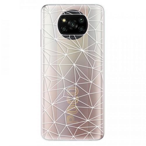 Odolné silikónové puzdro iSaprio - Abstract Triangles 03 - white - Xiaomi Poco X3 Pro / X3 NFC