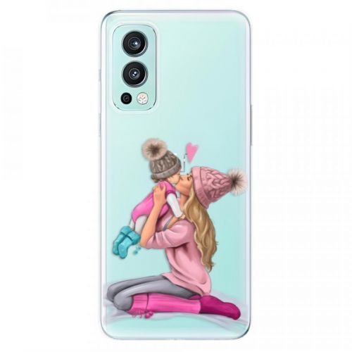 Odolné silikónové puzdro iSaprio - Kissing Mom - Blond and Girl - OnePlus Nord 2 5G
