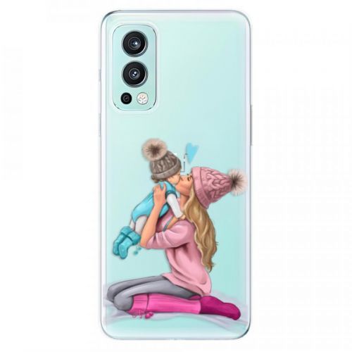 Odolné silikónové puzdro iSaprio - Kissing Mom - Blond and Boy - OnePlus Nord 2 5G