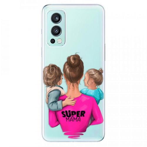 Odolné silikónové puzdro iSaprio - Super Mama - Boy and Girl - OnePlus Nord 2 5G