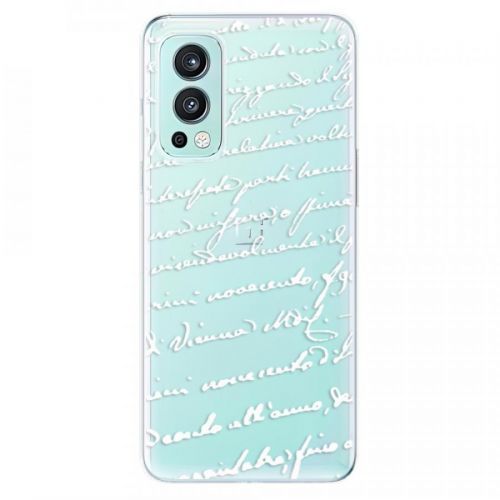 Odolné silikónové puzdro iSaprio - Handwriting 01 - white - OnePlus Nord 2 5G