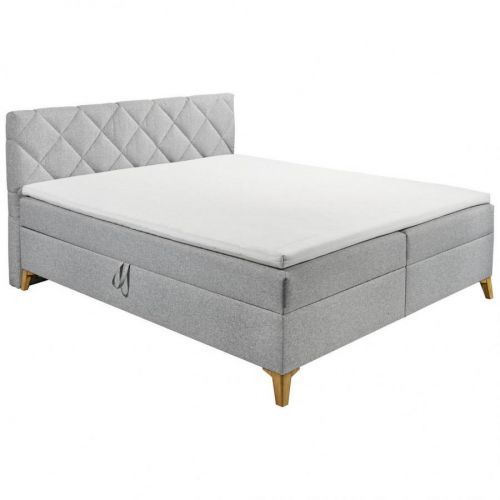 MID.YOU ČALÚNENÁ POSTEĽ, 180/200 cm, textil, kompozitné drevo, svetlosivá