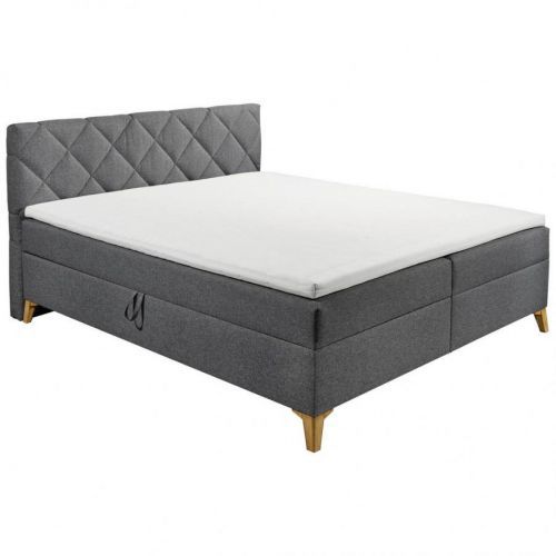 MID.YOU ČALÚNENÁ POSTEĽ, 180/200 cm, textil, kompozitné drevo, antracitová