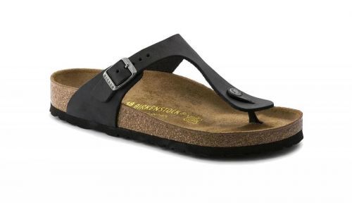 Birkenstock Gizeh Oiled Leather Black Regular Fit čierne 845251