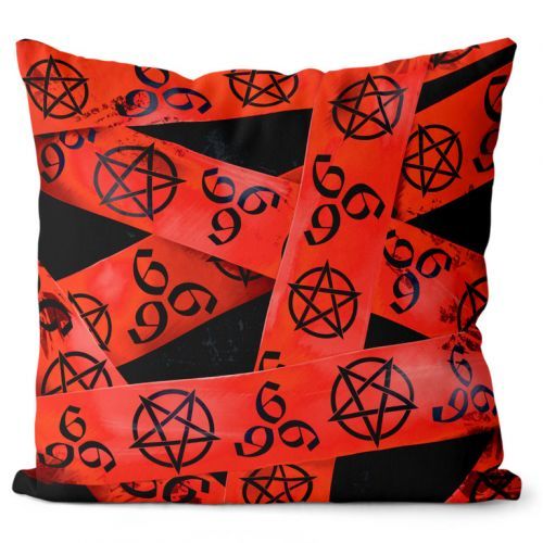 Vankúš Gothic ribbon – red (Veľkosť: 40 x 40 cm)