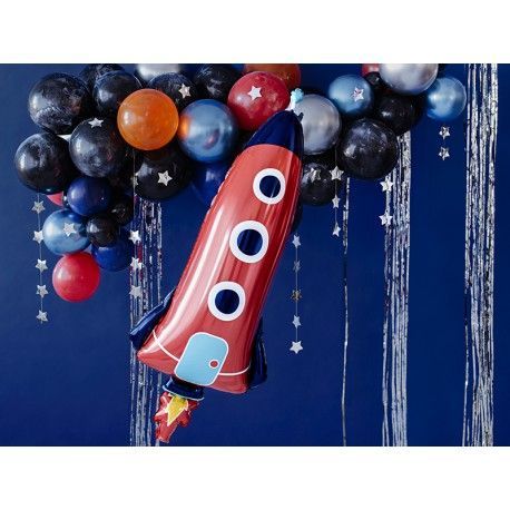 FB61 Fóliový balón - Raketa - červená, 44x115cm