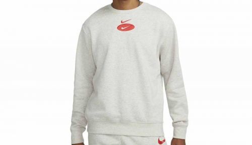 Nike Sportswear Swoosh League Fleece Crew šedé DM5460-050