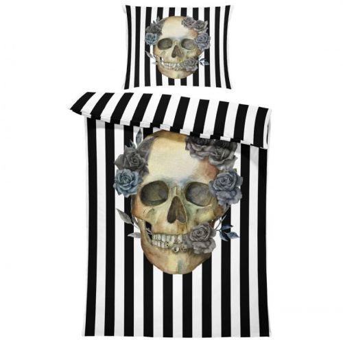 Obliečky Skull with stripes (Rozmer: 1x140/220 + 1x90/70)