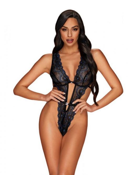 Třpytivé body Belisis teddy - Obsessive černá S/M
