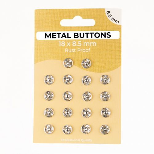 Stláčací gombík METAL 8,5 mm silver