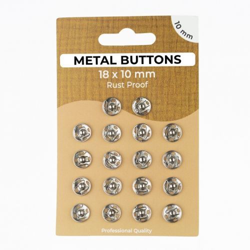 Stláčací gombík METAL 10 mm silver