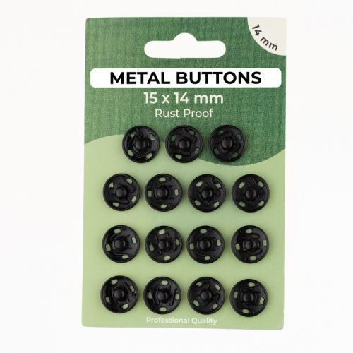 Stláčací gombík METAL 14 mm black