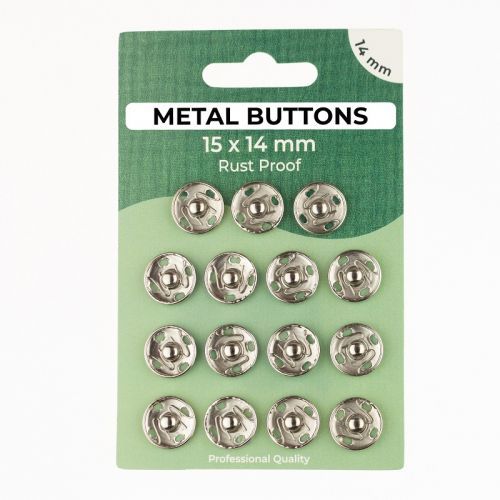 Stláčací gombík METAL 14 mm silver
