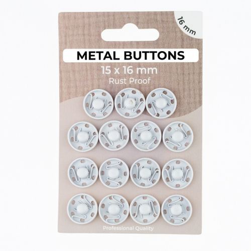 Stláčací gombík METAL 16 mm off white