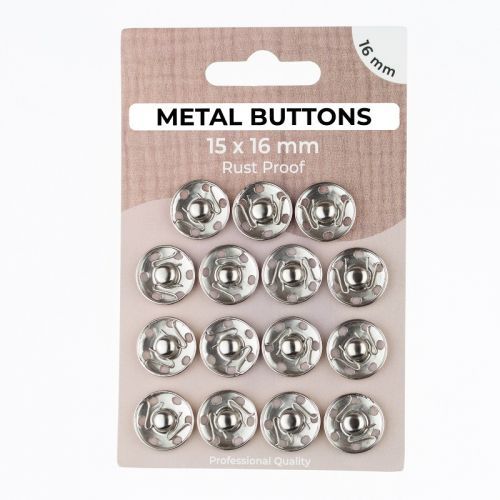 Stláčací gombík METAL 16 mm silver