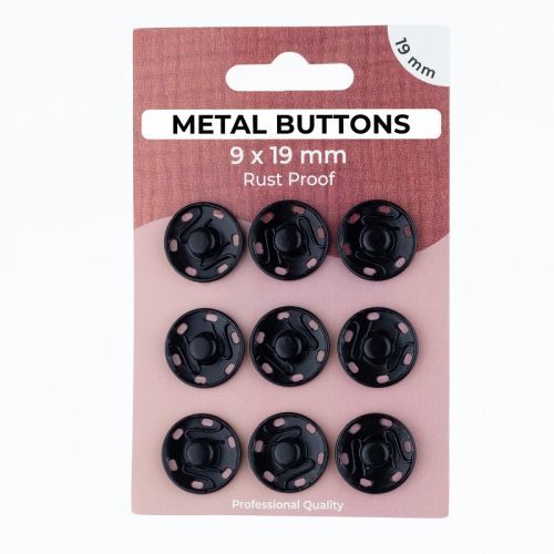 Stláčací gombík METAL 19 mm black