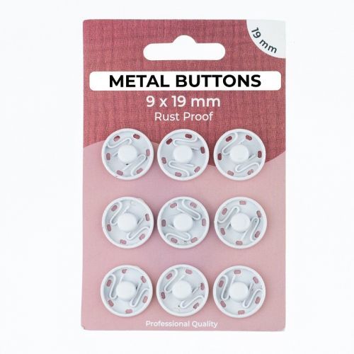 Stláčací gombík METAL 19 mm off white