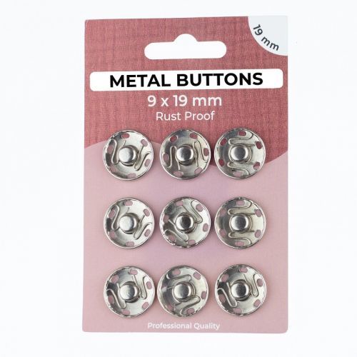 Stláčací gombík METAL 19 mm silver