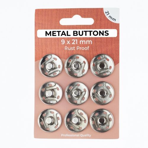 Stláčací gombík METAL 21 mm silver
