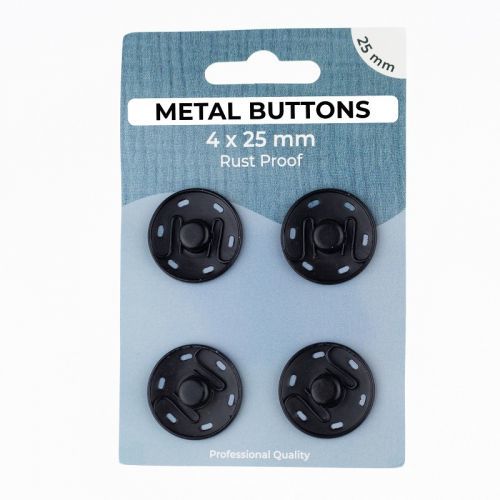 Stláčací gombík METAL 25 mm black