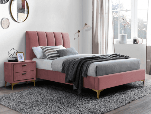 Signal Čalúnená manželská posteľ Mirage VELVET 90 Farba: Ružová