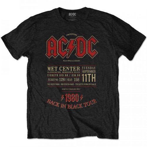 AC/DC tričko Minnesota '80 Čierna XXL