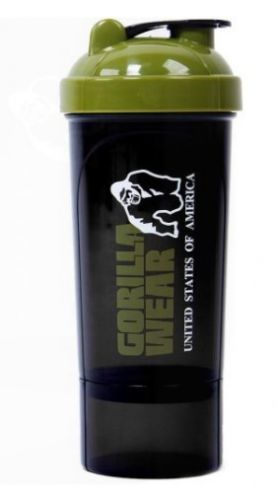 Gorilla wear shaker compact 400+100 ml - čierna/army zelená