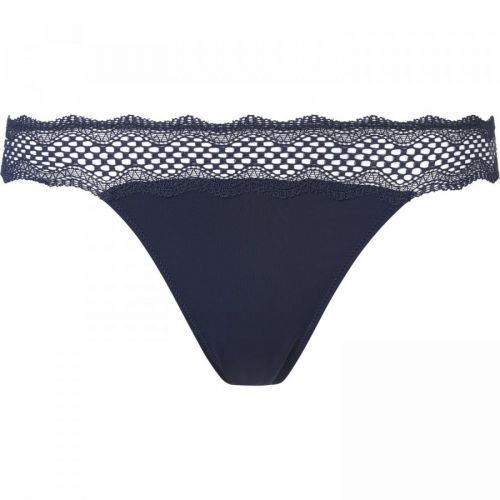 Dámská tanga QF6659E-VN7- Thong - Calvin Klein tm.modrá L