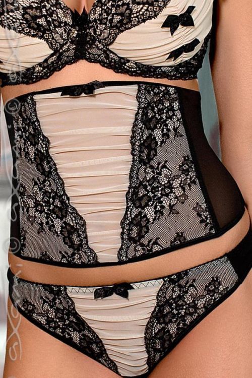 Dámský korzet belt V-6242 - Axami černá a béžová 38/M