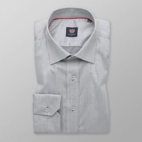 Pánska košeľa slim fit svetlo sivá s hladkým vzorom 13628