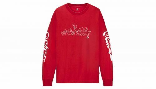 Converse x Pokémon Team Long Sleeve T-Shirt červené 10023899-A01