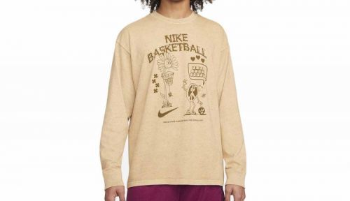 Nike Basketball Long-Sleeve T-Shirt svetlohnedé DN3044-101