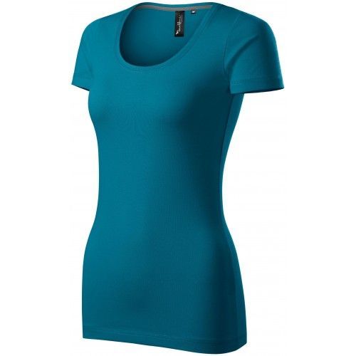 Dámske tričko s ozdobným prešitím, petrol blue, XS