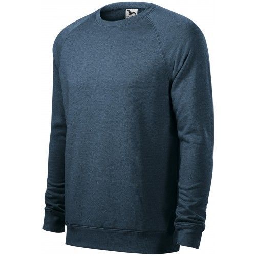 Pánska melírovaná mikina, tmavý denim melír, S