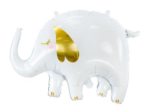 PartyDeco Fóliový balón - Biely sloník 83 x 58 cm