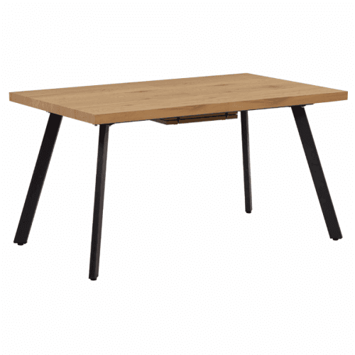 KONDELA Jedálenský stôl, rozkladací, dub/kov, 140-180x80 cm, AKAIKO