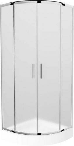 MEXEN/S - Rio štvrťkruhový sprchovací kút 90 x 90 cm, dekor, chróm + vanička Rio, 863-090-090-01-30-4710