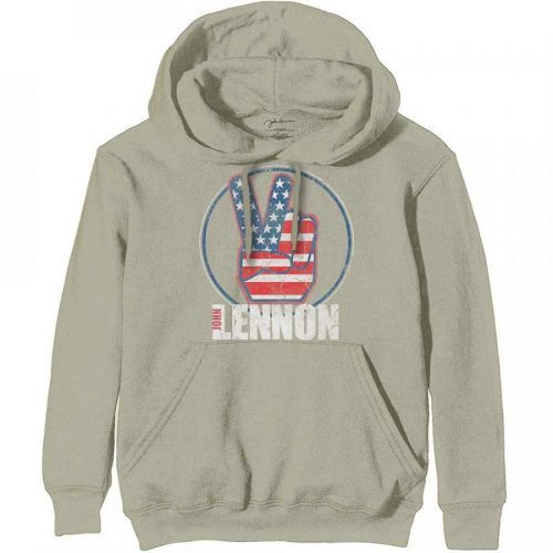 John Lennon mikina Peace Fingers US Flag Natural XXL