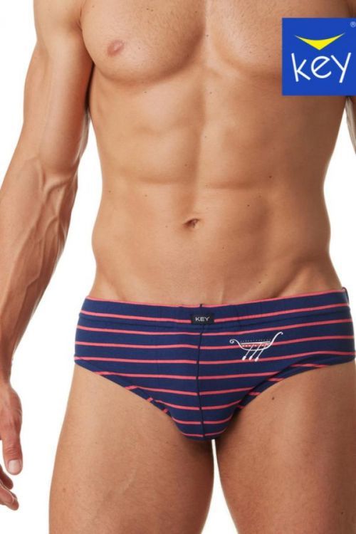 Pánske slipy Key MPP 379 A22 M-2XL A'2 tyrkysovo červená XL