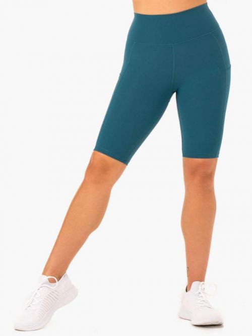 Ryderwear Dámske biker šortky s vreckami Reset High Waisted Teal  XS