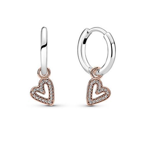 Pandora Romantické kruhové náušnice s príveskami 2v1 Rose 280090C01