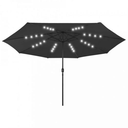 Záhradný slnečník s LED svetlami Ø 400 cm Dekorhome Piesková