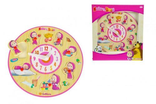 Simba Drevené vkladacie hodiny Máša a medveď