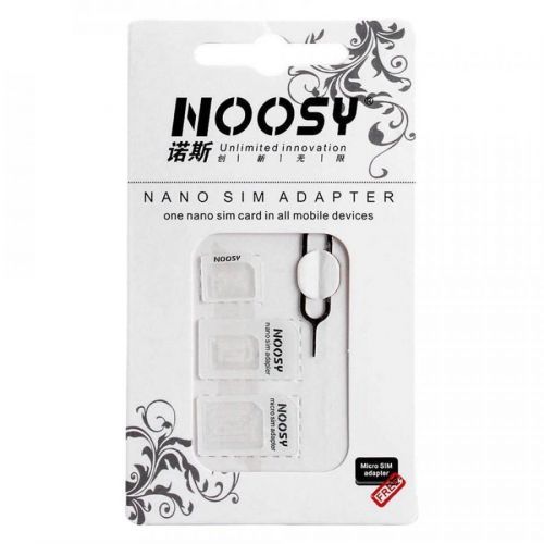 Noosy adaptér Nano Micro Sim 3v1 iPhone Set + kľúč - Biela KP14160