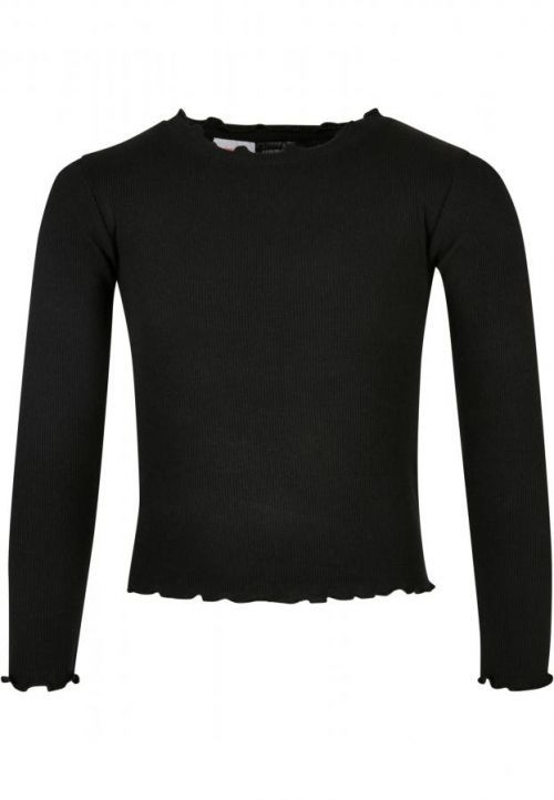 Urban Classics Girls Short Rib Longsleeve black - 110/116