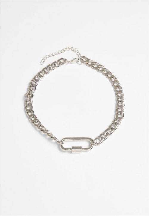Urban Classics Fastener Necklace silver - One Size