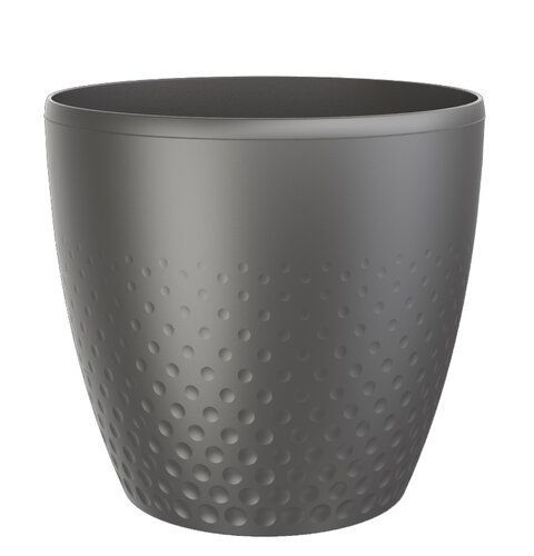 Plastový kvetináč Perla 25 cm, antracit, Plastia, pr. 25 cm