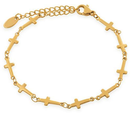 Troli Štýlový pozlátený náramok s krížikmi