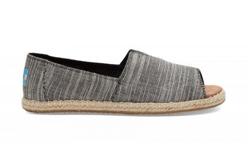 Toms Alpargata Open Toe Black Microstripe čierne 10009840