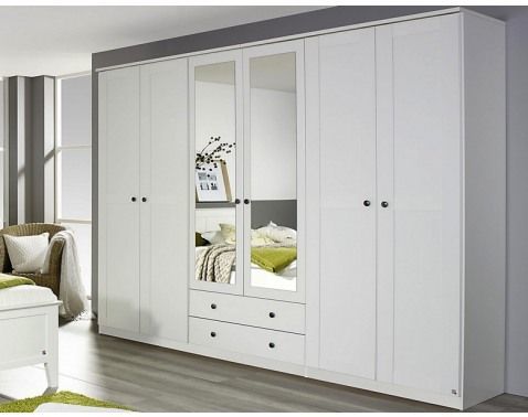 Šatníková skriňa Rosenheim, 271 cm, biela%